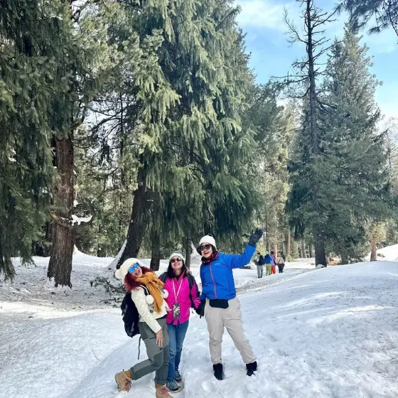 Guests enjoying the scenic views of Fairy Meadows, Pakistan
